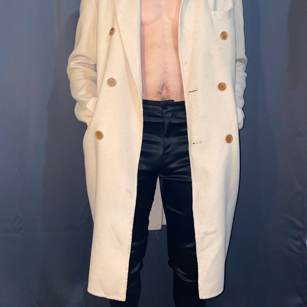 Wool trench coat vintage crème color - Picture 2 of 4